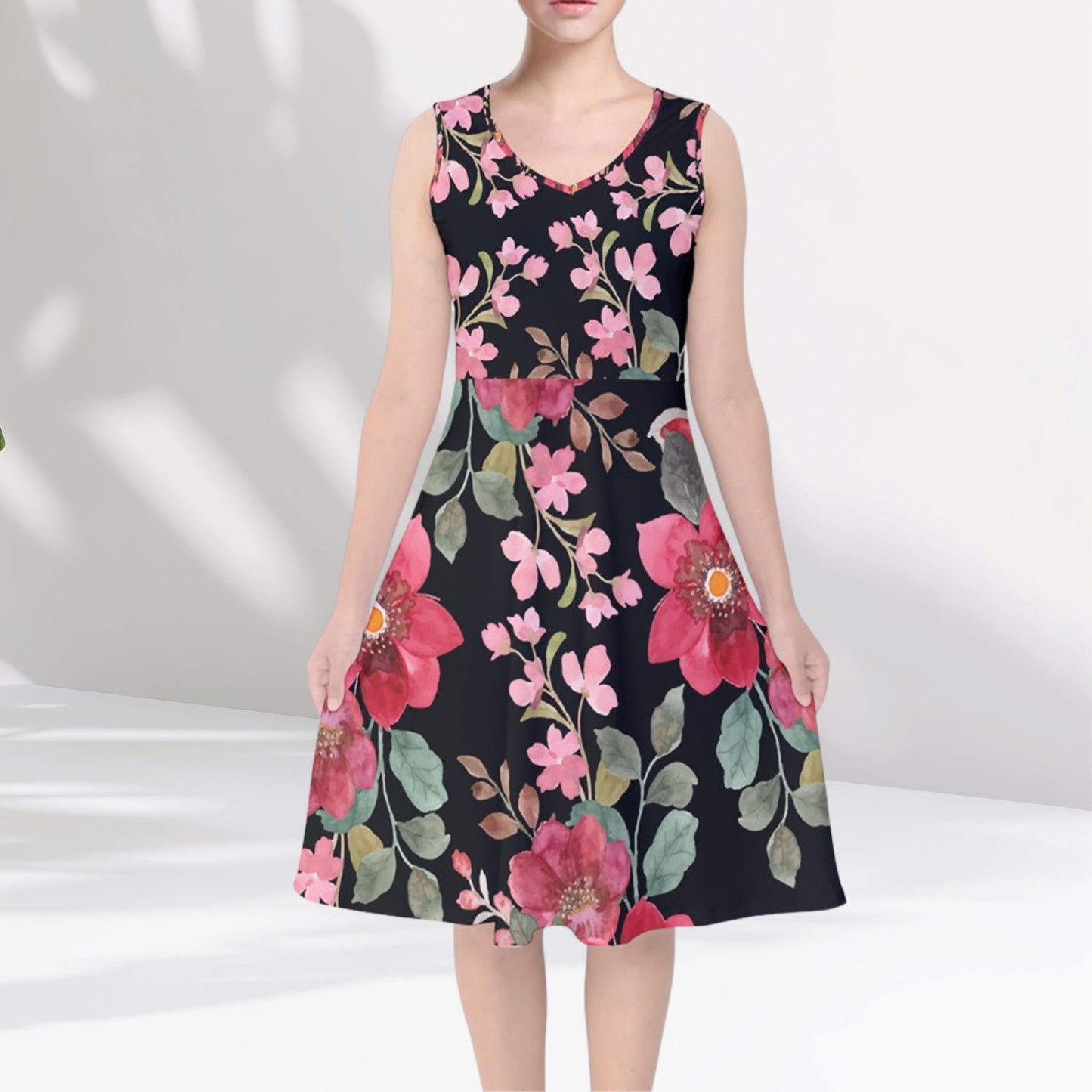 Floral Sleeveless Midi Dress