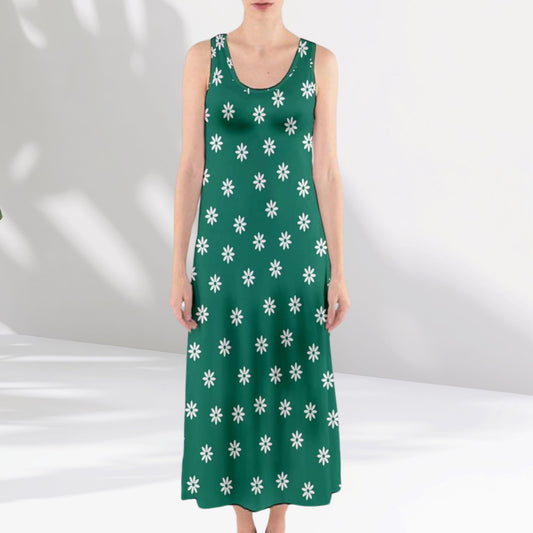 Floral Sleeveless Cotton Maxi Dress