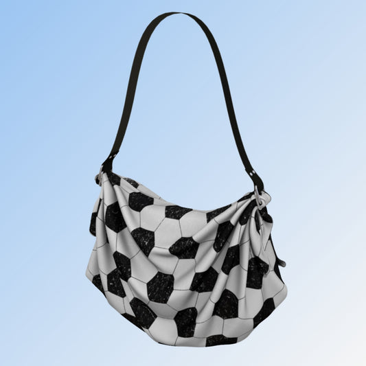 Origami Cloth Textured Soccer Ball Pattern Tote Bag