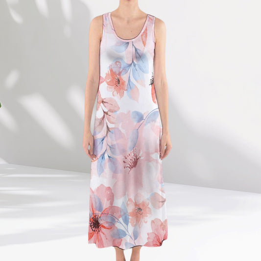Floral Sleeveless Cotton Maxi Dress
