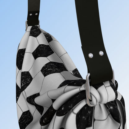 Origami Cloth Textured Soccer Ball Pattern Tote Bag
